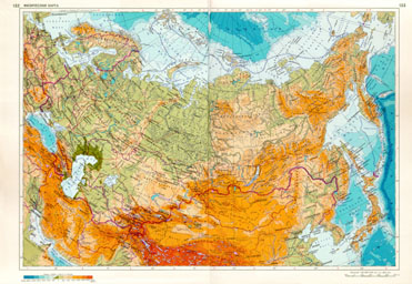 физическая карта СССР